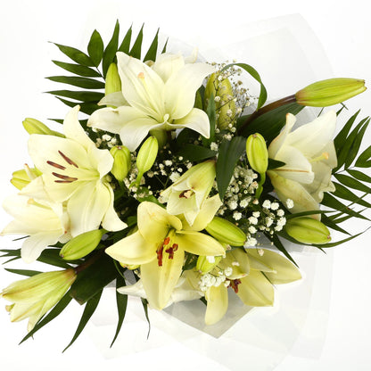 A Classic White Lilies Bouquet