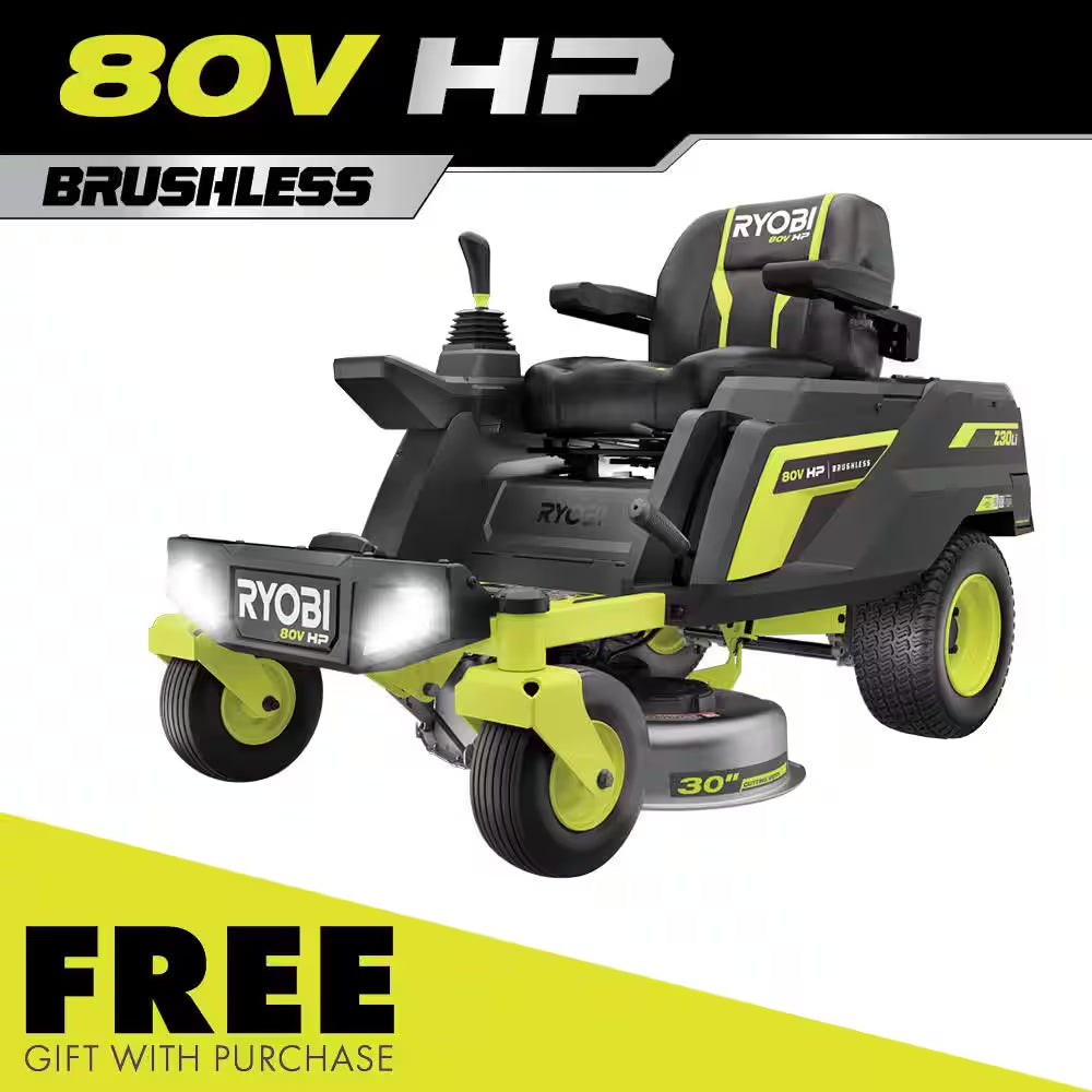 80V HP Brushless 42 In. Battery Electric Cordless Zero Turn Riding Mower (2) 80V Batteries (2) 40V Batteries and Charger